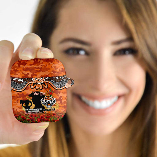 Personalised Tigers Rugby ANZAC Day AirPods Case Last Post Poppy We Will Remember Them