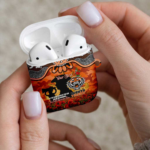 Personalised Tigers Rugby ANZAC Day AirPods Case Last Post Poppy We Will Remember Them
