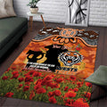 Personalised Tigers Rugby ANZAC Day Area Rug Last Post Poppy We Will Remember Them
