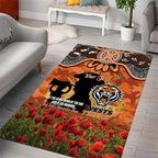 Personalised Tigers Rugby ANZAC Day Area Rug Last Post Poppy We Will Remember Them