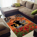 Personalised Tigers Rugby ANZAC Day Area Rug Last Post Poppy We Will Remember Them