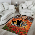 Personalised Tigers Rugby ANZAC Day Area Rug Last Post Poppy We Will Remember Them