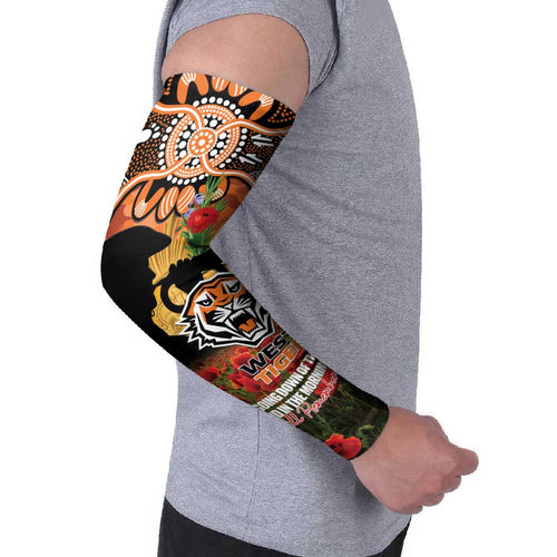 Personalised Tigers Rugby ANZAC Day Arm Sleeves Last Post Poppy We Will Remember Them