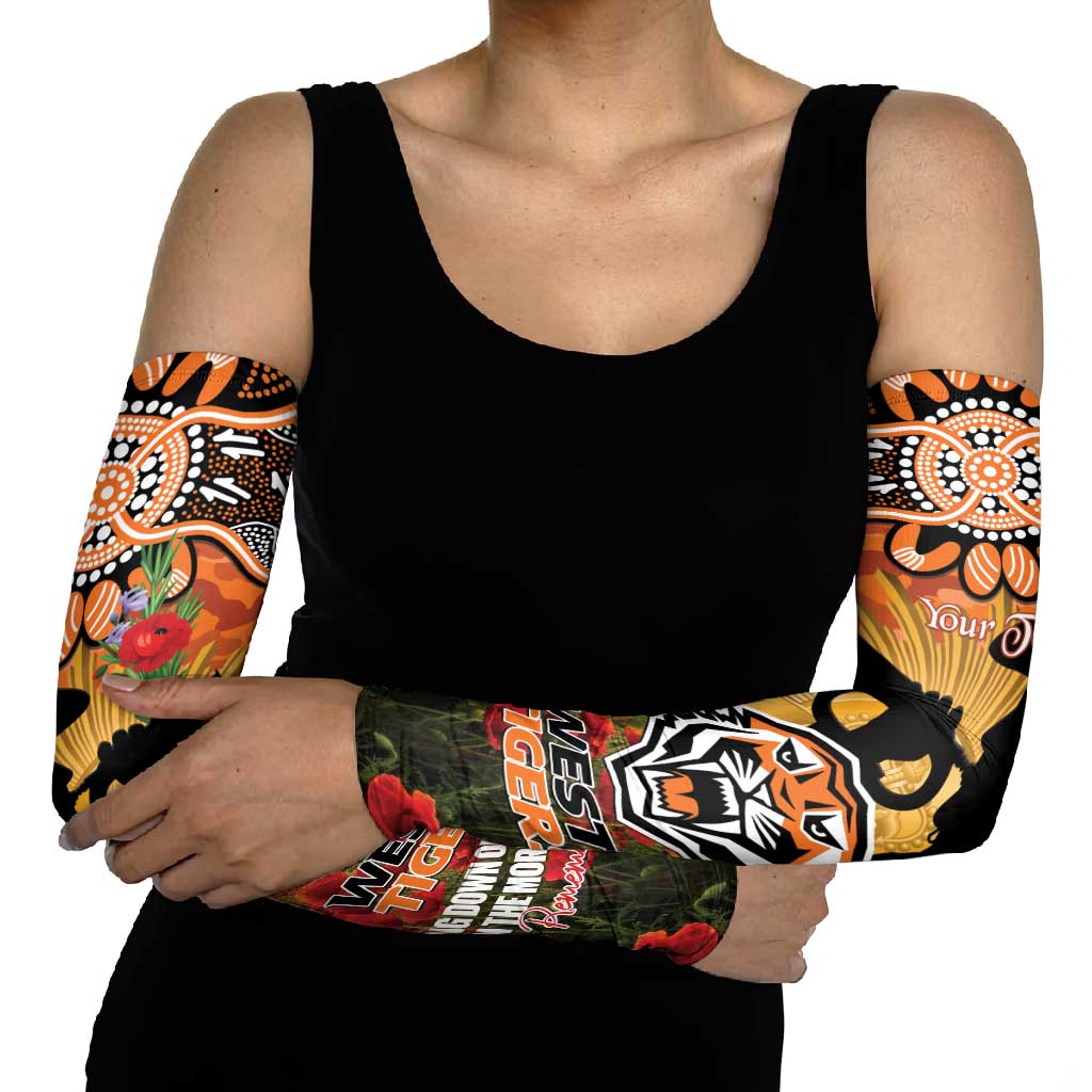 Personalised Tigers Rugby ANZAC Day Arm Sleeves Last Post Poppy We Will Remember Them