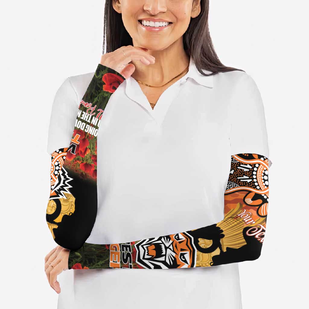 Personalised Tigers Rugby ANZAC Day Arm Sleeves Last Post Poppy We Will Remember Them