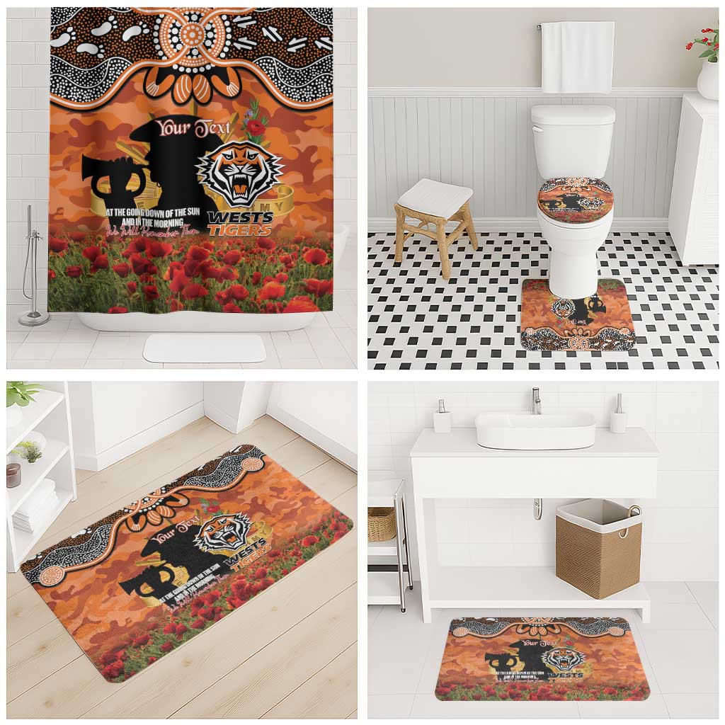 Personalised Tigers Rugby ANZAC Day Bathroom Set Last Post Poppy We Will Remember Them