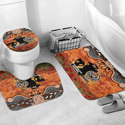 Personalised Tigers Rugby ANZAC Day Bathroom Set Last Post Poppy We Will Remember Them