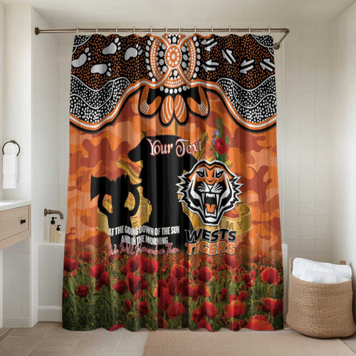 Personalised Tigers Rugby ANZAC Day Bathroom Set Last Post Poppy We Will Remember Them