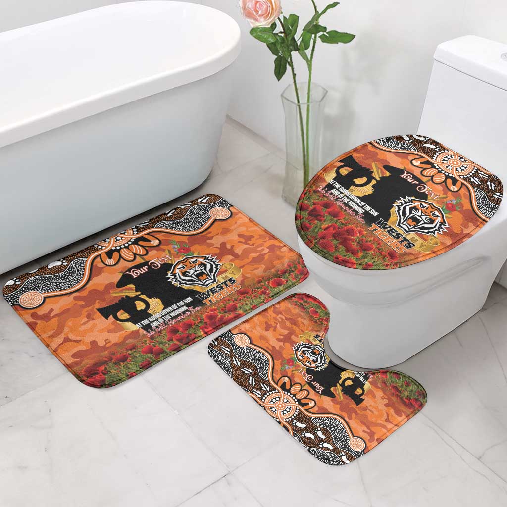 Personalised Tigers Rugby ANZAC Day Bathroom Set Last Post Poppy We Will Remember Them