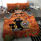Personalised Tigers Rugby ANZAC Day Bedding Set Last Post Poppy We Will Remember Them