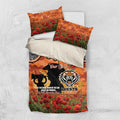 Personalised Tigers Rugby ANZAC Day Bedding Set Last Post Poppy We Will Remember Them