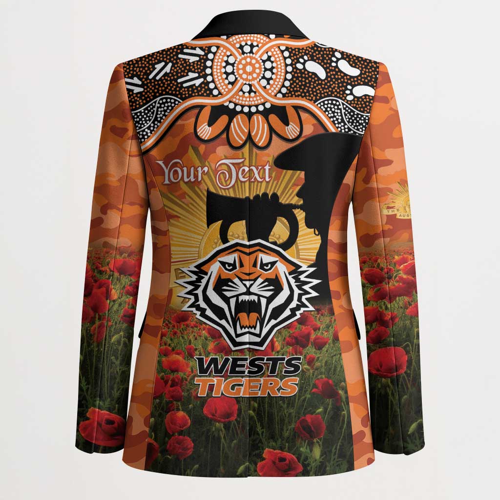 Personalised Tigers Rugby ANZAC Day Blazer Last Post Poppy We Will Remember Them