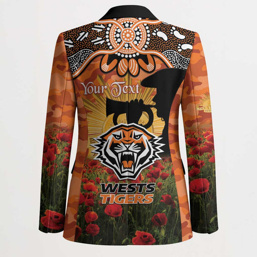 Personalised Tigers Rugby ANZAC Day Blazer Last Post Poppy We Will Remember Them