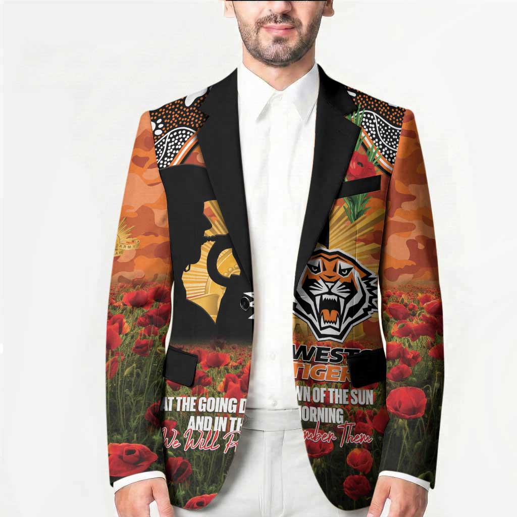 Personalised Tigers Rugby ANZAC Day Blazer Last Post Poppy We Will Remember Them