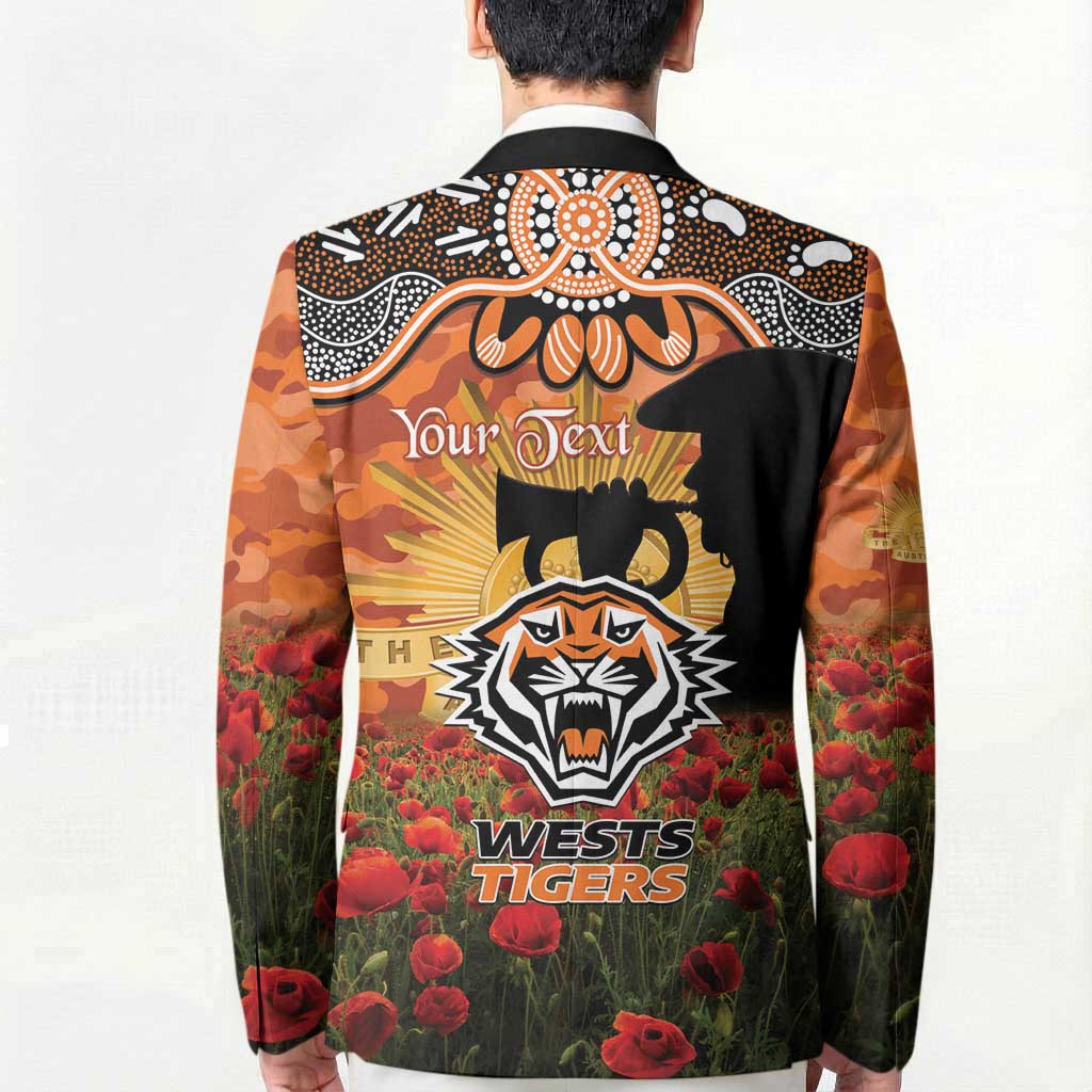 Personalised Tigers Rugby ANZAC Day Blazer Last Post Poppy We Will Remember Them
