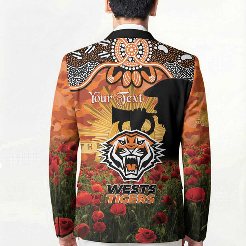Personalised Tigers Rugby ANZAC Day Blazer Last Post Poppy We Will Remember Them