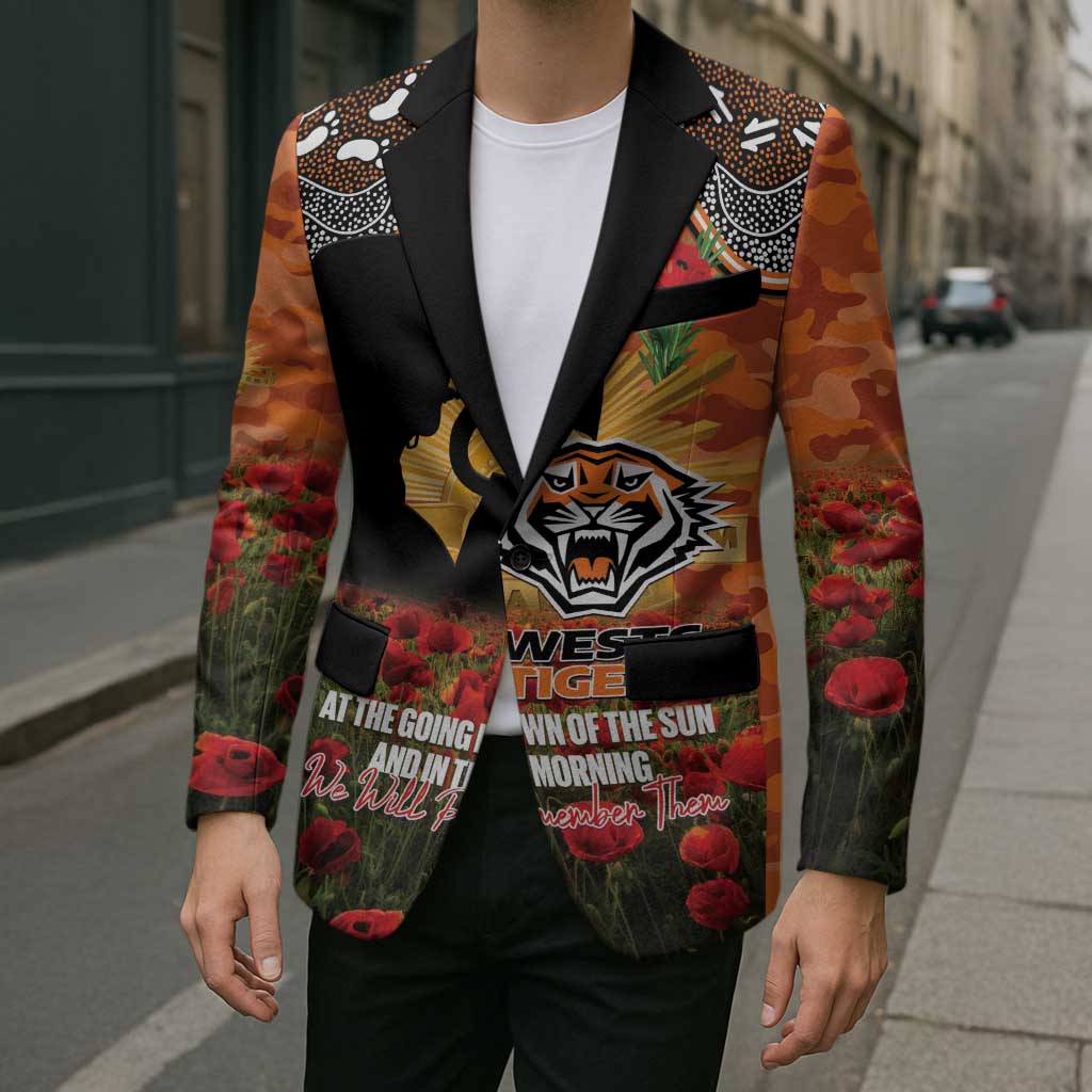 Personalised Tigers Rugby ANZAC Day Blazer Last Post Poppy We Will Remember Them