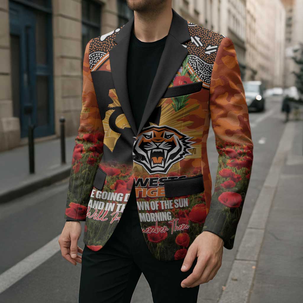 Personalised Tigers Rugby ANZAC Day Blazer Last Post Poppy We Will Remember Them