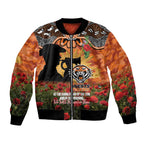 Personalised Tigers Rugby ANZAC Day Bomber Jacket Last Post Poppy We Will Remember Them