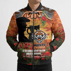 Personalised Tigers Rugby ANZAC Day Bomber Puffer Jacket Last Post Poppy We Will Remember Them