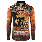 Personalised Tigers Rugby ANZAC Day Button Sweatshirt Last Post Poppy We Will Remember Them