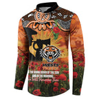 Personalised Tigers Rugby ANZAC Day Button Sweatshirt Last Post Poppy We Will Remember Them