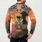 Personalised Tigers Rugby ANZAC Day Button Sweatshirt Last Post Poppy We Will Remember Them