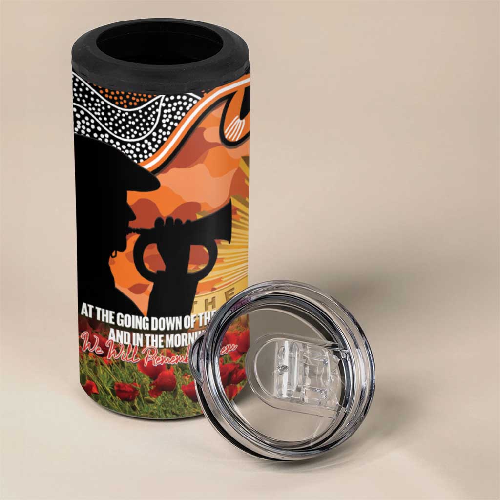 Personalised Tigers Rugby ANZAC Day 4 in 1 Can Cooler Tumbler Last Post Poppy We Will Remember Them