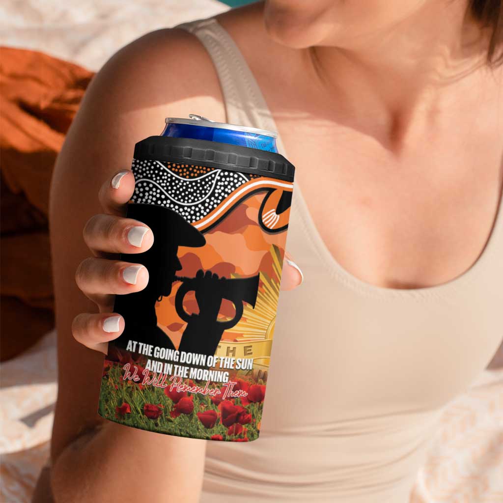 Personalised Tigers Rugby ANZAC Day 4 in 1 Can Cooler Tumbler Last Post Poppy We Will Remember Them