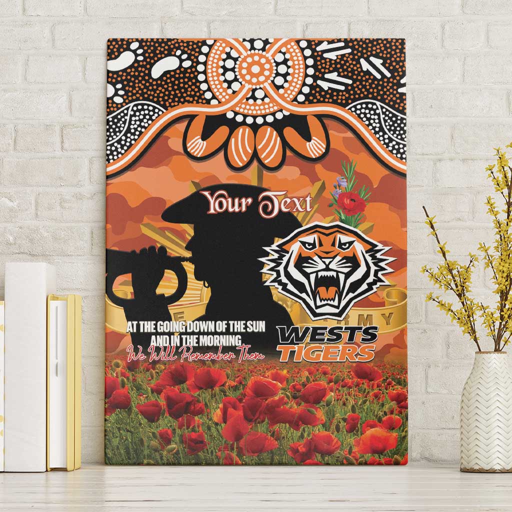 Personalised Tigers Rugby ANZAC Day Canvas Wall Art Last Post Poppy We Will Remember Them