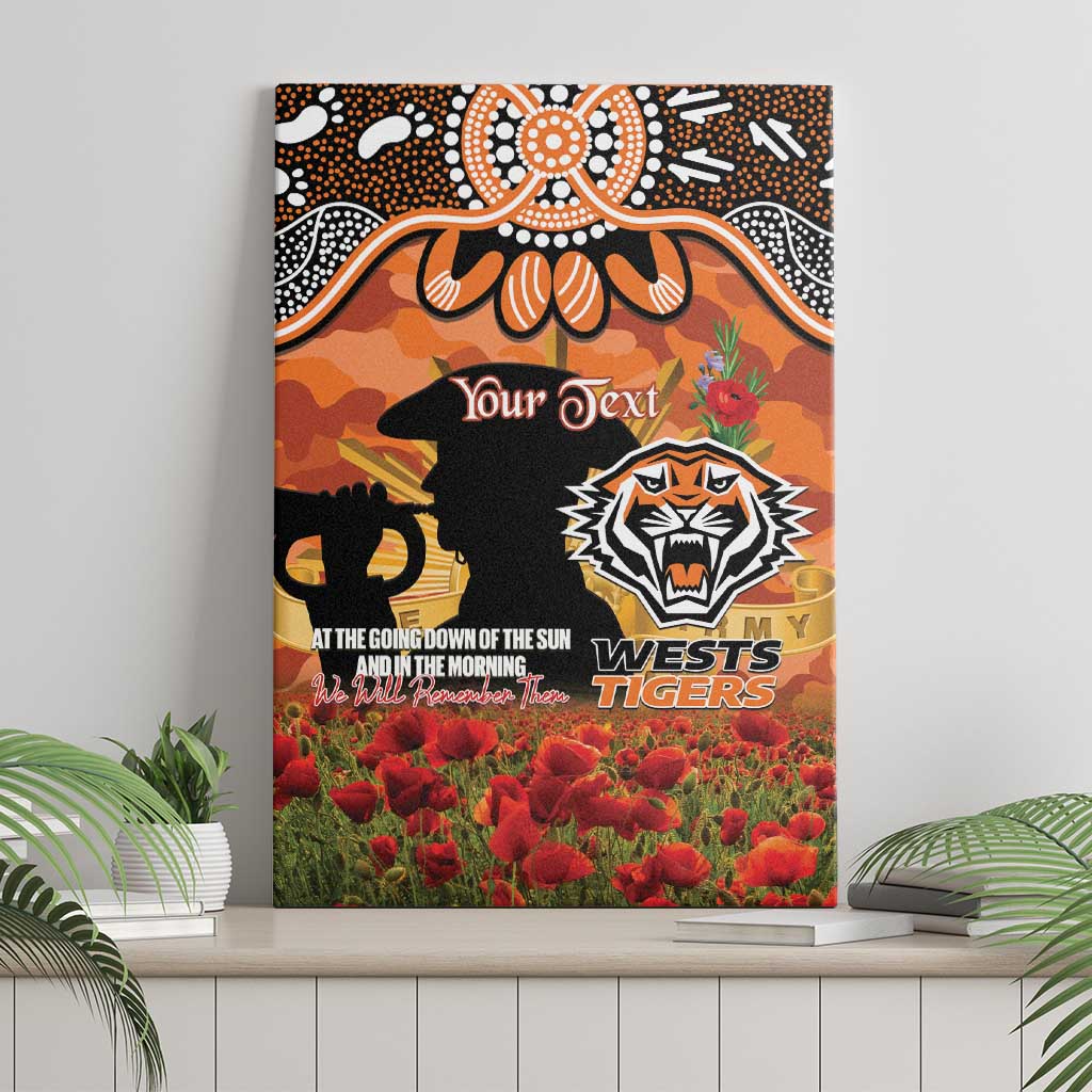 Personalised Tigers Rugby ANZAC Day Canvas Wall Art Last Post Poppy We Will Remember Them