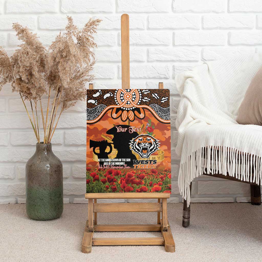 Personalised Tigers Rugby ANZAC Day Canvas Wall Art Last Post Poppy We Will Remember Them