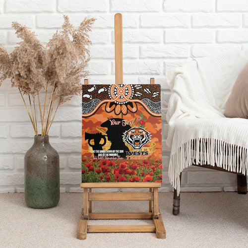 Personalised Tigers Rugby ANZAC Day Canvas Wall Art Last Post Poppy We Will Remember Them