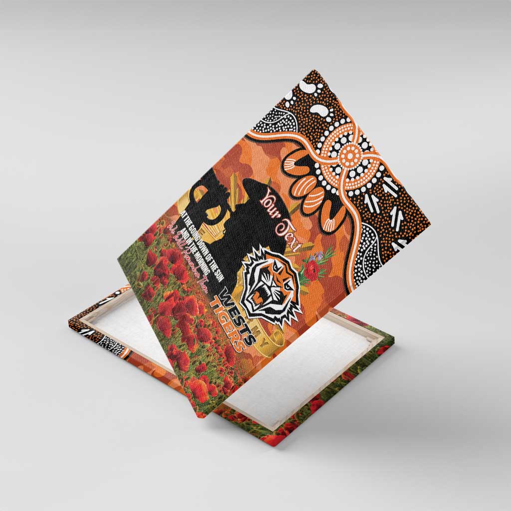 Personalised Tigers Rugby ANZAC Day Canvas Wall Art Last Post Poppy We Will Remember Them