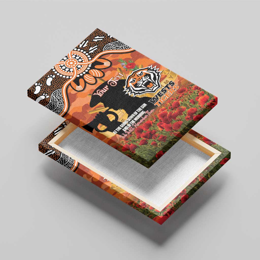 Personalised Tigers Rugby ANZAC Day Canvas Wall Art Last Post Poppy We Will Remember Them