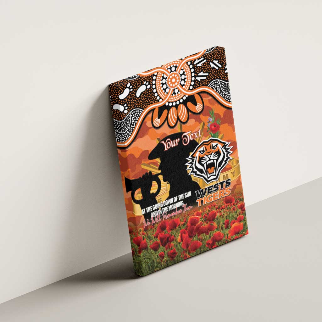 Personalised Tigers Rugby ANZAC Day Canvas Wall Art Last Post Poppy We Will Remember Them