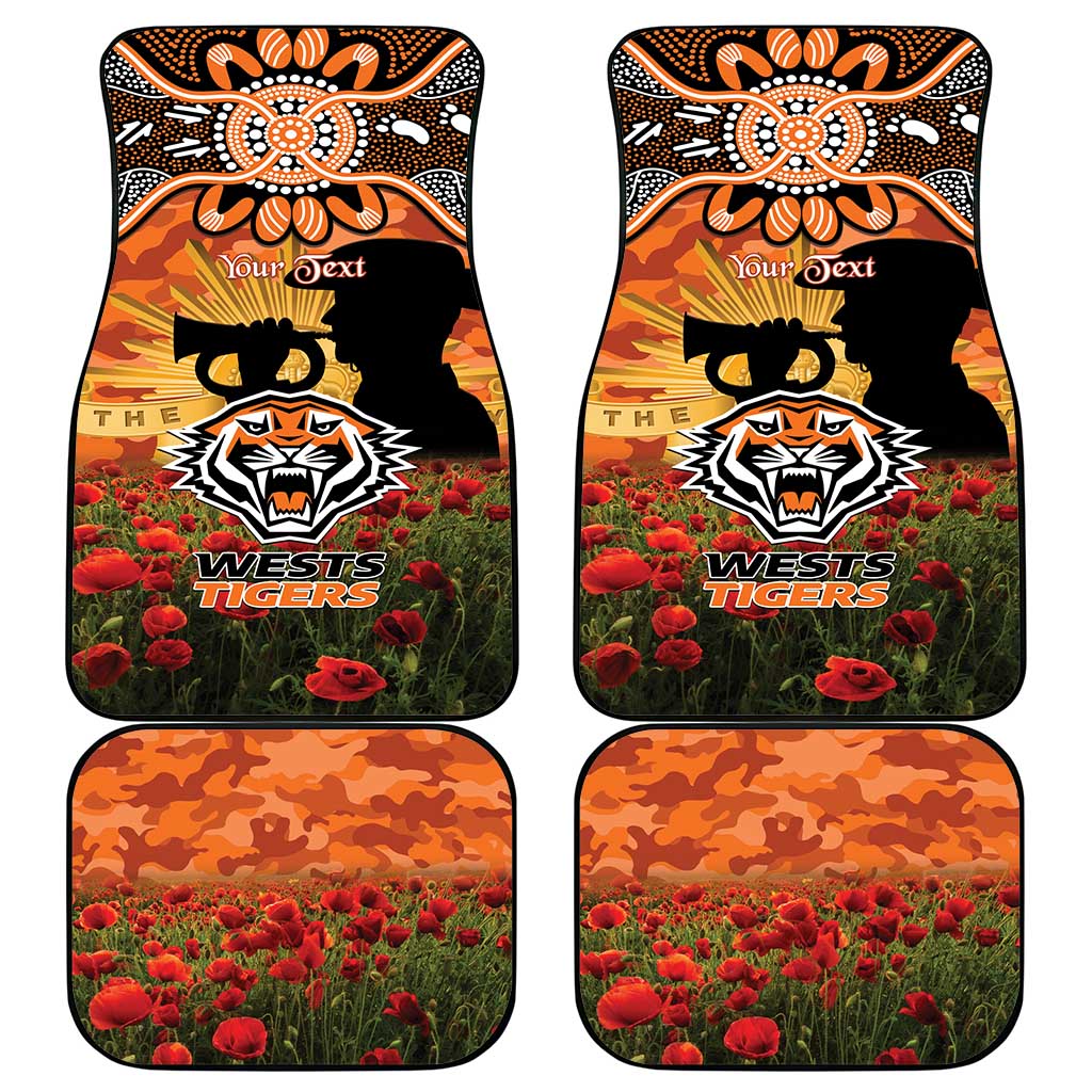 Personalised Tigers Rugby ANZAC Day Car Mats Last Post Poppy We Will Remember Them
