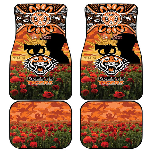 Personalised Tigers Rugby ANZAC Day Car Mats Last Post Poppy We Will Remember Them