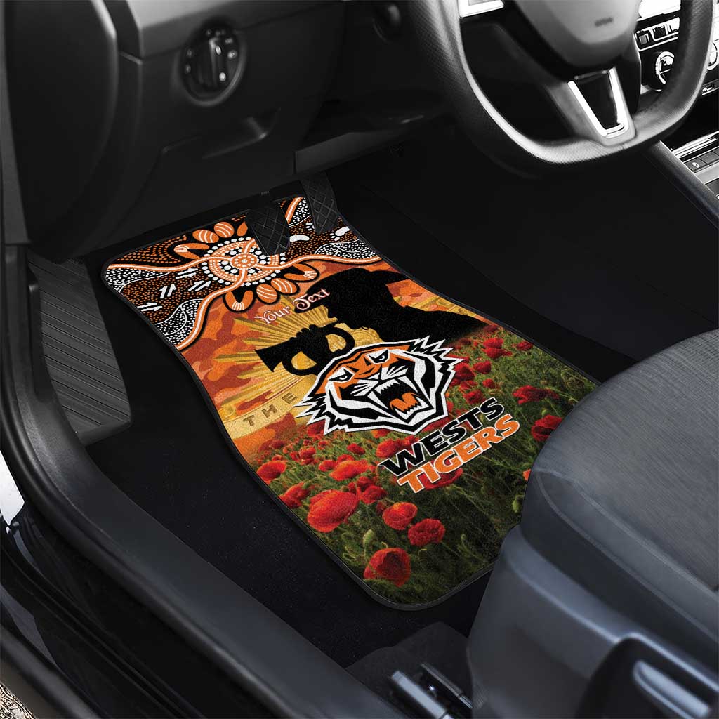 Personalised Tigers Rugby ANZAC Day Car Mats Last Post Poppy We Will Remember Them