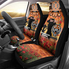 Personalised Tigers Rugby ANZAC Day Car Seat Cover Last Post Poppy We Will Remember Them