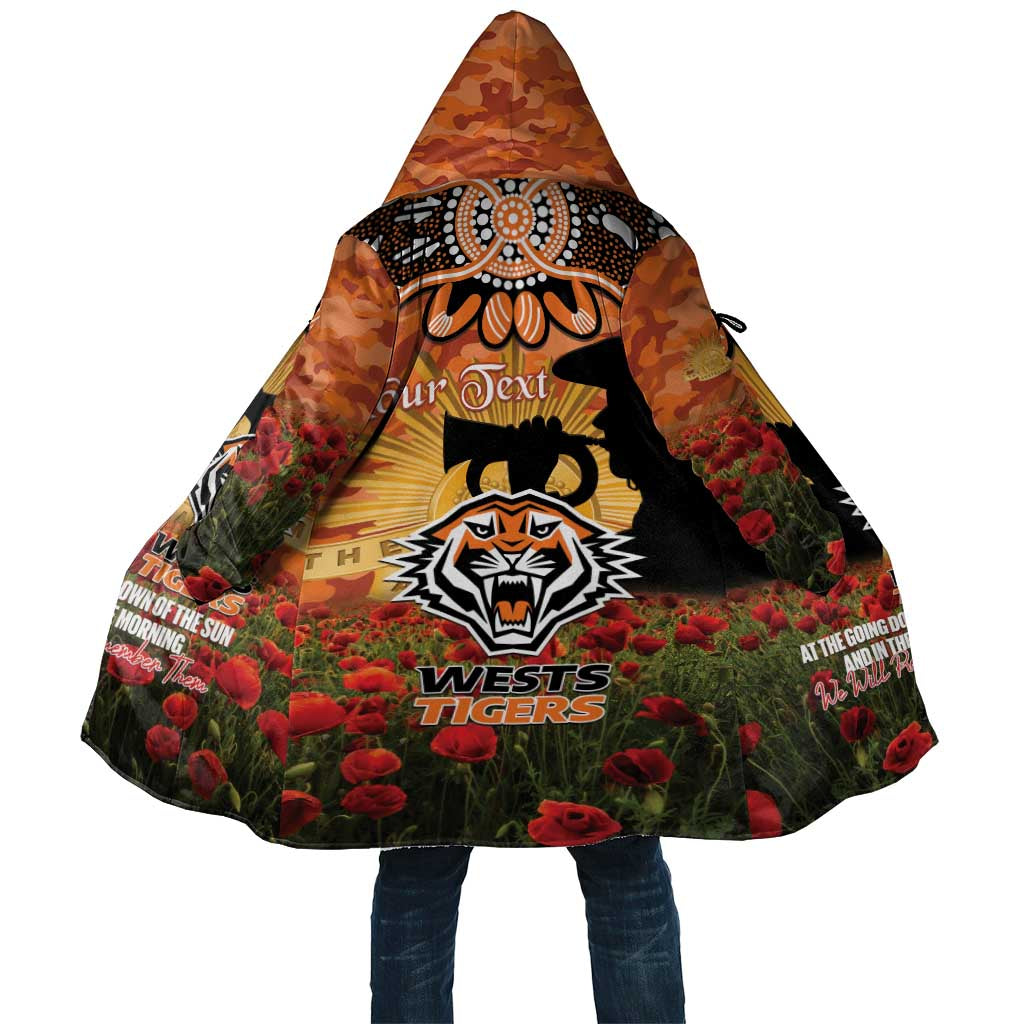 Personalised Tigers Rugby ANZAC Day Cloak Last Post Poppy We Will Remember Them