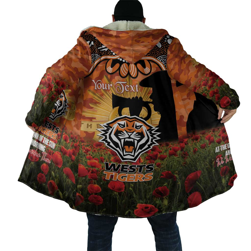 Personalised Tigers Rugby ANZAC Day Cloak Last Post Poppy We Will Remember Them