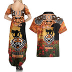 Personalised Tigers Rugby ANZAC Day Couples Matching Summer Maxi Dress and Hawaiian Shirt Last Post Poppy We Will Remember Them