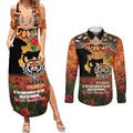 Personalised Tigers Rugby ANZAC Day Couples Matching Summer Maxi Dress and Long Sleeve Button Shirt Last Post Poppy We Will Remember Them