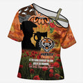 Personalised Tigers Rugby ANZAC Day Cross Shoulder Shirt Last Post Poppy We Will Remember Them