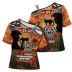 Personalised Tigers Rugby ANZAC Day Cross Shoulder Shirt Last Post Poppy We Will Remember Them