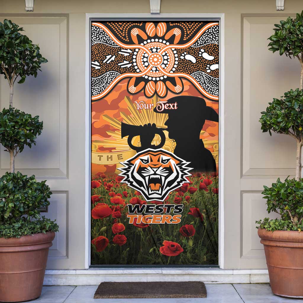 Personalised Tigers Rugby ANZAC Day Door Cover Last Post Poppy We Will Remember Them