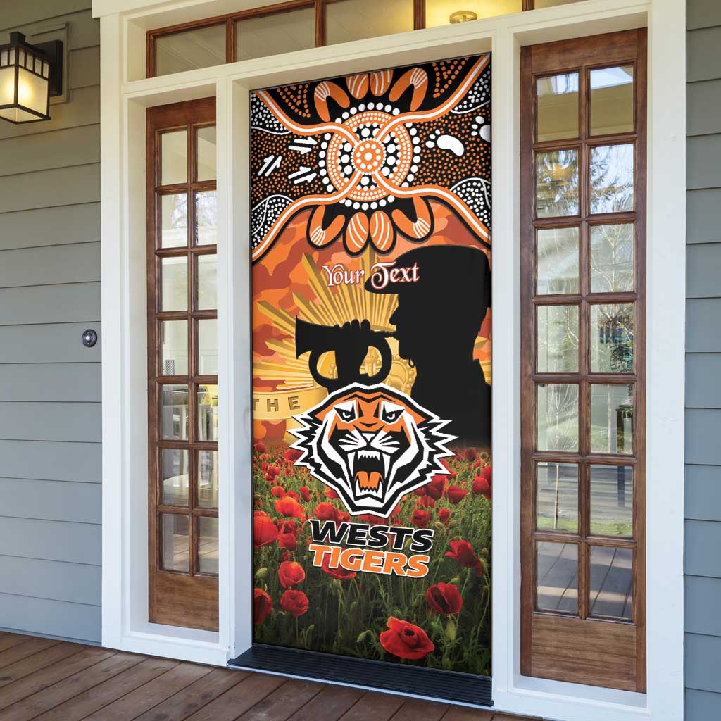 Personalised Tigers Rugby ANZAC Day Door Cover Last Post Poppy We Will Remember Them