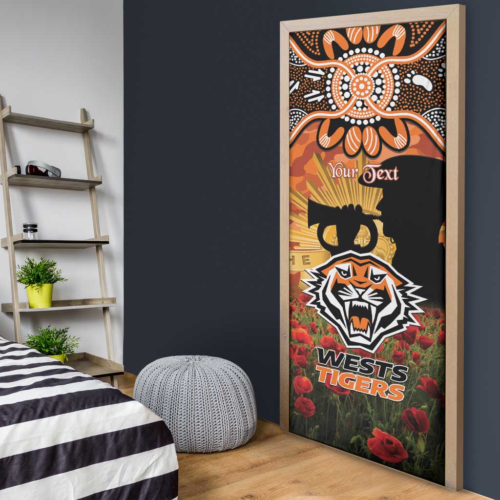 Personalised Tigers Rugby ANZAC Day Door Cover Last Post Poppy We Will Remember Them
