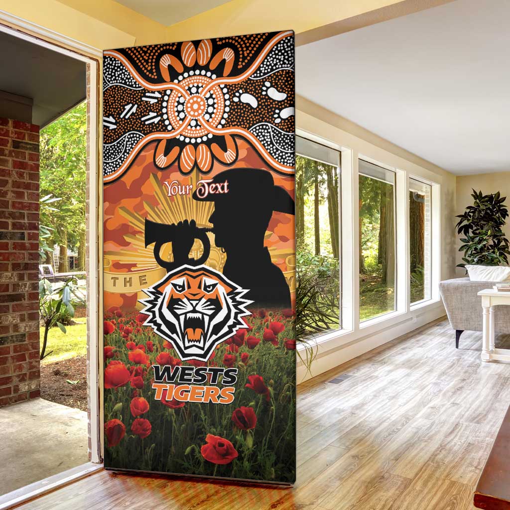 Personalised Tigers Rugby ANZAC Day Door Cover Last Post Poppy We Will Remember Them